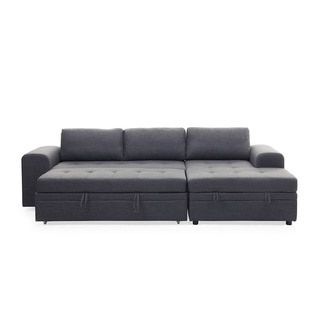 Sectional Sofas In Gray In Well Known Kiruna Grey Upholstered Sleeper Sectional Sofa With (View 8 of 10)