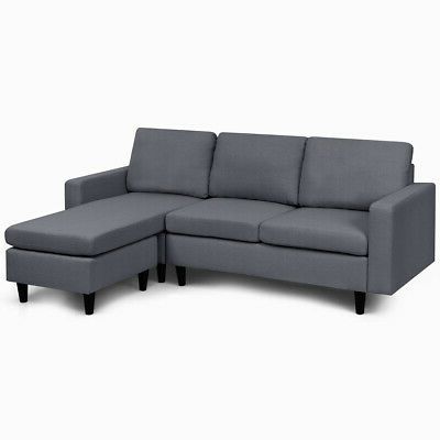Sectional Sofas In Gray Pertaining To Favorite Convertible Sectional Sofa Couch L Shaped Couch W (View 2 of 10)