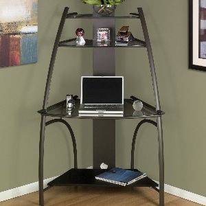 Space Saving Black Tall Tv Stands With Glass Base With Regard To Well Known Small Corner Computer Desk • Stone's Finds (Photo 4 of 10)