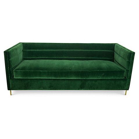 Strummer Velvet Sectional Sofas With Well Liked Altay 90" Sofa, Emerald Velvet $2, (View 6 of 10)