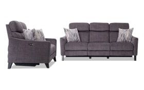 Symmetry Fabric Power Reclining Sofas Within Well Known Symmetry Fabric Power Reclining Sofa & Power Loveseat (Photo 2 of 10)