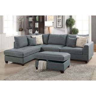 Trendy Copenhagen Reversible Small Space Sectional Sofas With Storage For Bobkona Rianne Dorris Polyfabric Chaise Sectional And (View 4 of 10)