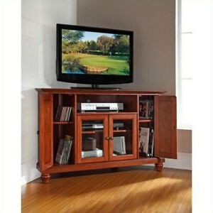 Trendy Lionel Corner Tv Stands For Tvs Up To 48" In Crosley Furniture Cambridge 48" Corner Tv Stand In Classic (Photo 9 of 10)