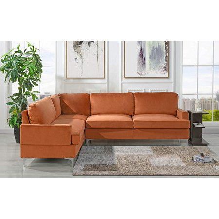 Velvet 101.1" Inch Sectional Sofa, Classic Living Room L Regarding Fashionable Owego L Shaped Sectional Sofas (Photo 6 of 10)