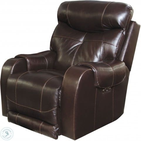 Venice Chocolate Leather Power Recliner From Catnapper Throughout Popular Nolan Leather Power Reclining Sofas (View 7 of 10)