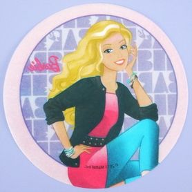 Wafer Plaque With Barbie Dressed In Black Jacket Regarding Newest Bromley Blue Tv Stands (Photo 5 of 10)