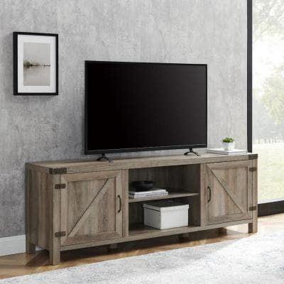 Featured Photo of Top 10 of Tv Stands with Table Storage Cabinet in Rustic Gray Wash