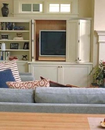 Well Known 22 Modern Ideas To Hide Tvs Behind Hinged Or Sliding Doors Inside Modern Sliding Door Tv Stands (Photo 10 of 10)