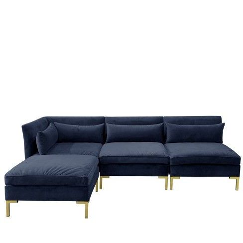 Well Known 4pc Alexis Sectional With Metal Y Legs – Cloth & Co Inside 4pc Alexis Sectional Sofas With Silver Metal Y Legs (View 5 of 10)