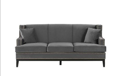 Well Known Abe Old Hollywood Nailhead Trim Velvet Sofa (View 7 of 10)