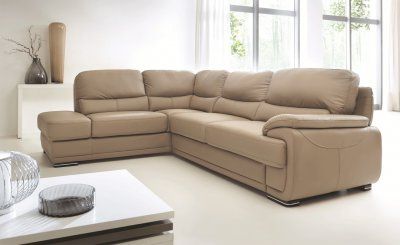 Well Known Beige Sofas In Argento Sectional Sofa In Beige Full Leatheresf W/ Bed (View 7 of 10)