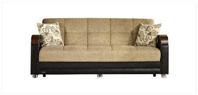 Well Known Luna Leather Sectional Sofas Regarding Luna Convertible Sofa Bedistikbal In Fulya Light Brown (Photo 8 of 10)