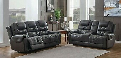 Well Known Nolan Leather Power Reclining Sofas Inside Dark Gray Top Grain Leather Match Power Reclining Sofa (View 3 of 10)