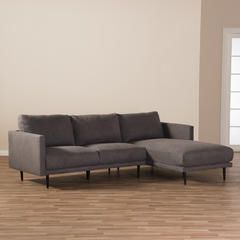 Well Known Riley Retro Mid Century Modern Fabric Upholstered Left Facing Chaise Sectional Sofas For Riley Retro Mid Century Modern Grey Fabric Upholstered (View 7 of 10)