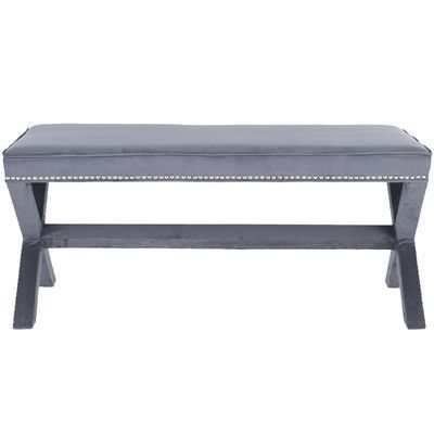 Well Known Safavieh Moore Upholstered Bedroom Bench & Reviews For Penelope Dove Grey Tv Stands (View 8 of 10)