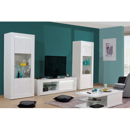 Well Known Samba White Gloss Wall Composition With Led Lights – Karma For Casablanca Tv Stands (View 9 of 10)