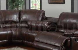 Well Known U1953 Power Motion Sectional Sofa Brown Bonded Leather Regarding Expedition Brown Power Reclining Sofas (View 8 of 10)