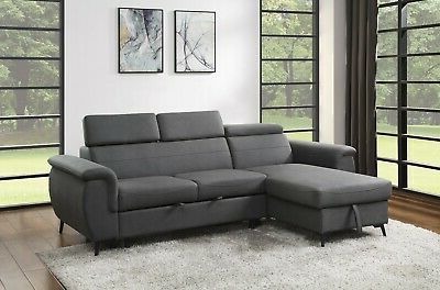 Well Liked Celine Sectional Futon Sofas With Storage Reclining Couch Intended For Grey Reversible Sofa Storage Sectional Pullout Bed (View 8 of 10)