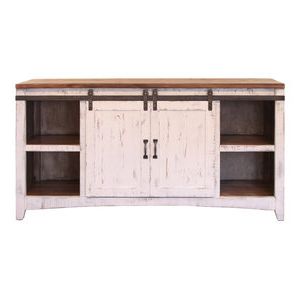 White Wash 60" Tv Stand With Sliding Barn Doors In Most Recent Bergen Tv Stands (Photo 5 of 10)
