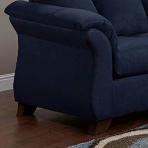 Widely Used Artisan Blue Sofas Throughout Roundhill Furniture Aruca Navy Blue Microfiber Pillow Back (View 3 of 10)