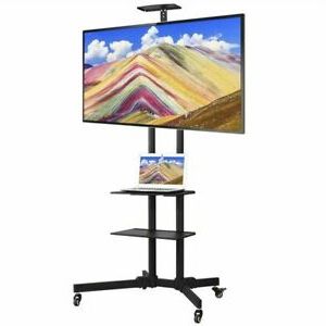 Widely Used Easyfashion Adjustable Rolling Tv Stands For Flat Panel Tvs Throughout 32 65" Adjustable Mobile Tv Stand Mount Universal Flat (Photo 9 of 10)