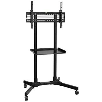Widely Used Easyfashion Adjustable Rolling Tv Stands For Flat Panel Tvs Within Amazon: Ollo: Premium: Universal Rolling Tv Cart (Photo 8 of 10)