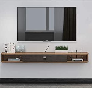 Widely Used Floating Tv Shelf Wall Mounted Storage Shelf Modern Tv Stands Pertaining To Amazon: Wap Wood Floating Shelves Wall Mounted, Tv (Photo 9 of 10)