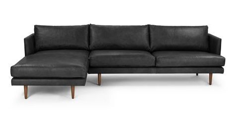 Widely Used Florence Mid Century Modern Right Sectional Sofas Inside Burrard Bella Black Right Sectional Sofa (View 4 of 10)