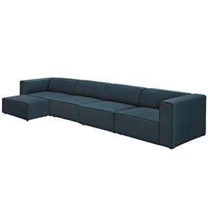 Widely Used Modway Mingle Contemporary Modern 5 Piece Sectional Sofa Regarding Artisan Blue Sofas (View 7 of 10)