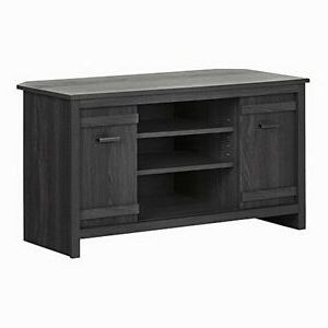Widely Used South Shore 10527 Exhibit Corner Tv Stand For Tvs Up To Throughout South Shore Evane Tv Stands With Doors In Oak Camel (Photo 8 of 10)