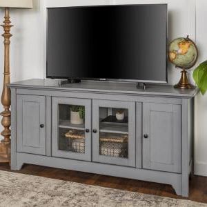 Widely Used Walker Edison Furniture Company Antique Grey Wood Highboy Throughout Modern Tv Stands In Oak Wood And Black Accents With Storage Doors (View 10 of 10)