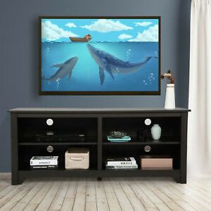 Zimtown Modern Tv Stands High Gloss Media Console Cabinet With Led Shelf And Drawers Within Well Liked Wooden Tv Stand – For Tvs Up To 65" Media Console Storage (View 4 of 10)