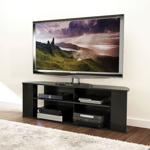 Newest Large Tv Stands Pertaining To Prefac Essentials 60" Tv Stand – Black : Tv Stands – Best (View 4 of 12)