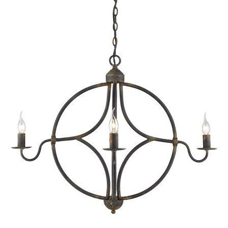 2019 Beaumont Lane 4 Light Spherical Chandelier In Antique With Regard To Black Iron Eight Light Chandeliers (View 4 of 10)
