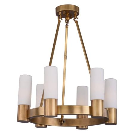 2019 Maxim 22416swnab Natural Aged Brass Contessa 6 Light With Natural Brass Six Light Chandeliers (View 7 of 10)