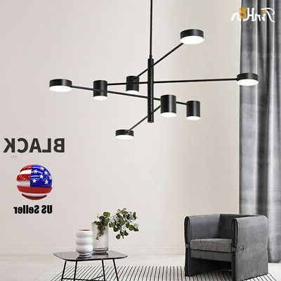 2019 Trio Black Led Adjustable Chandeliers Throughout Modern Led Chandeliers Acrylic Pendant Lamp Black Ceiling (View 2 of 10)