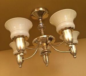 2020 Antique Brass Seven Light Chandeliers With Vintage Lighting Ten 1930s Brass Fixtures Inc Sconces (View 2 of 10)