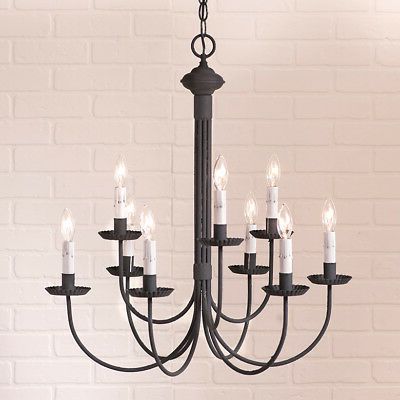9 Arm Grandview Chandelier In Textured Black Metal Iron Inside Widely Used Black Iron Eight Light Chandeliers (View 5 of 10)