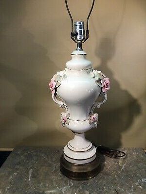 Antique Gold 13 Inch Four Light Chandeliers In Most Recently Released Vtg Porcelain Urn Table Lamp Ivory W/ Gold Pink Cordey (View 3 of 10)
