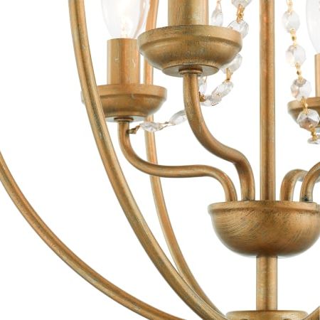 Antique Gold 18 Inch Four Light Chandeliers Inside Best And Newest Livex Lighting 40914 48 Antique Gold Leaf Arabella 4 Light (View 10 of 10)