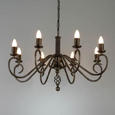Black Iron Eight Light Chandeliers Regarding Well Known Wrought Iron – Chandeliers> A076 – Progress Group (View 8 of 10)