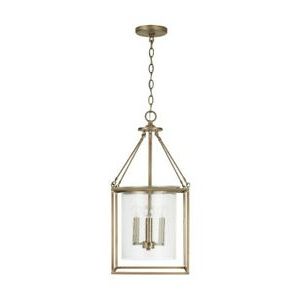 Brass Four Light Chandeliers With Regard To Latest Capital Lighting 4 Light Pendant, Aged Brass/clear Seeded (View 6 of 10)