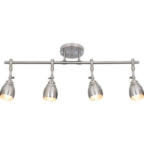 Current Pro Track Elm Park Collection Brushed Steel 4 Light Within Steel 13 Inch Four Light Chandeliers (View 1 of 10)
