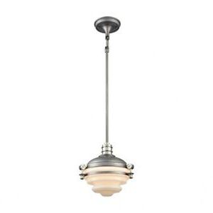 Famous Elk Lighting 16106/1 Riley – One Light Mini Pendant Pertaining To Stone Grey With Brushed Nickel Six Light Chandeliers (View 3 of 10)