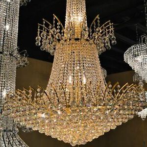 Favorite Antique Gild Two Light Chandeliers Intended For Sale French Empire 18 Light Gold Finish Clear Crystal (View 6 of 10)