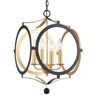 Favorite Odelle 4 Light Black And Gold Chandelier (View 10 of 10)