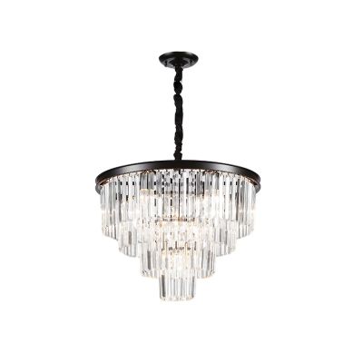 Gold/black Multi Tier Pendant Light Fixture Contemporary Pertaining To Most Popular Multicolor 15 Inch Six Light Chandeliers (View 8 of 10)