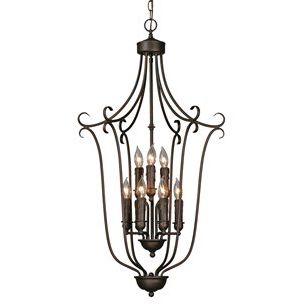 Golden Lighting 6427 9 Rbz Multi Family Traditional Foyer Throughout 2020 Multicolor 15 Inch Six Light Chandeliers (View 6 of 10)