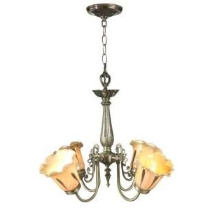 Latest Brass Four Light Chandeliers Intended For Springdale Lighting Columbus Tulip 4 Light Antique Brass (View 1 of 10)