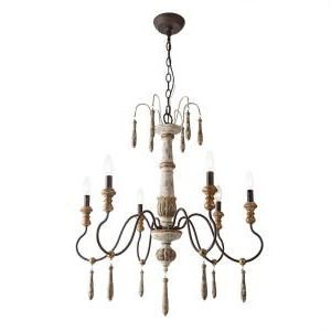 Lnc 6 Light Rustic Farmhouse Wood Chandelier 29.5 In (View 10 of 10)